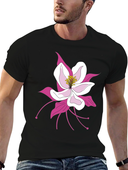 Floral Graphic Tee - Black Cotton Blend
