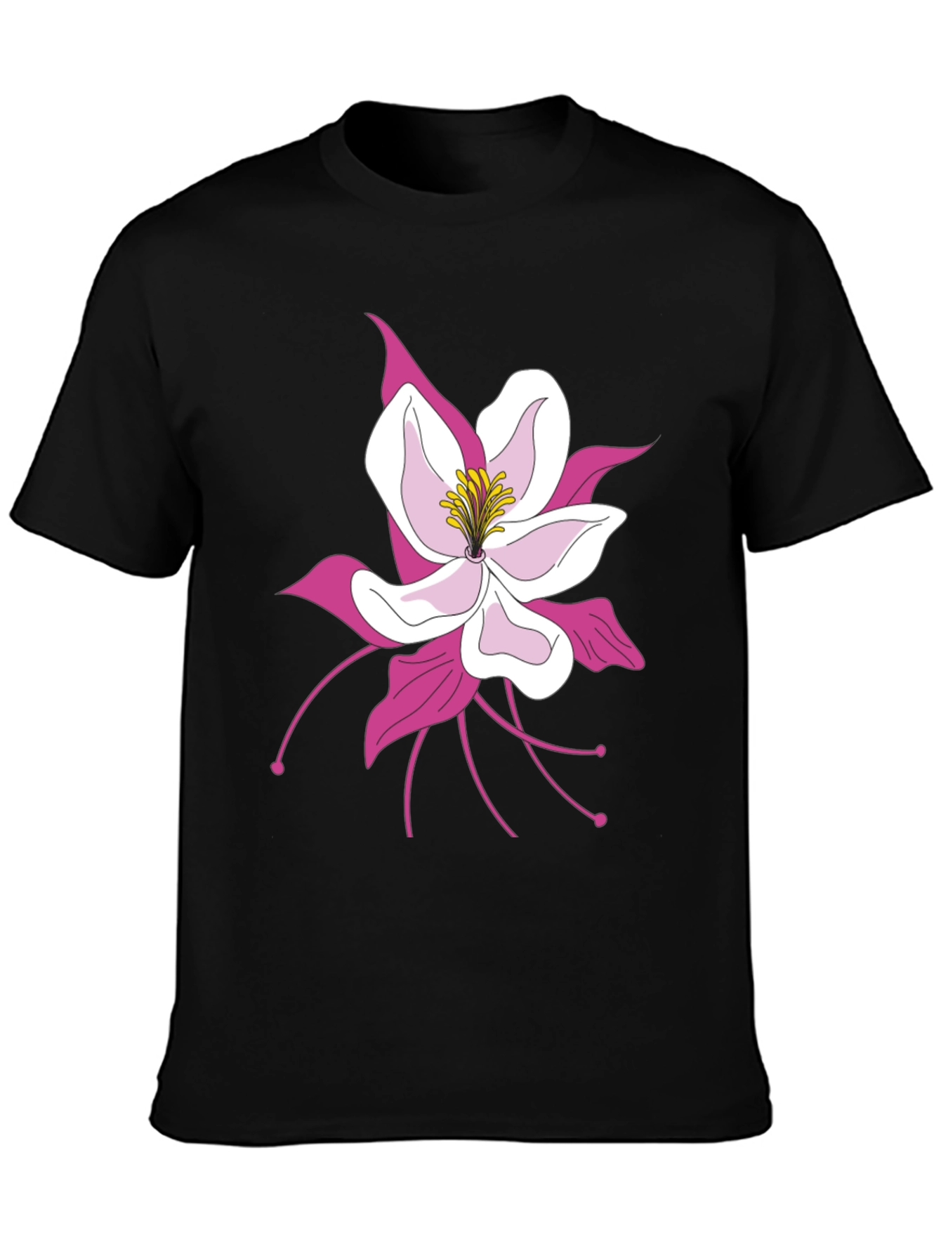Floral Graphic Tee - Black Cotton Blend