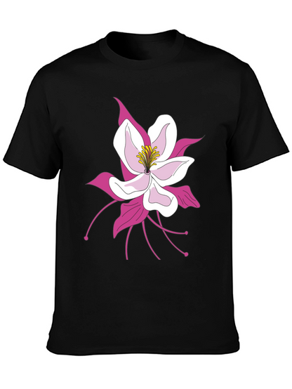 Floral Graphic Tee - Black Cotton Blend