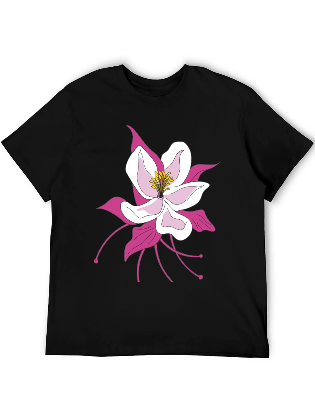 Floral Graphic Tee - Black Cotton Blend