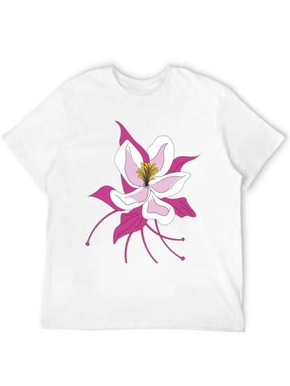 Floral Graphic Tee - Black Cotton Blend