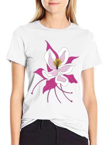 Floral Graphic Tee - Black Cotton Blend
