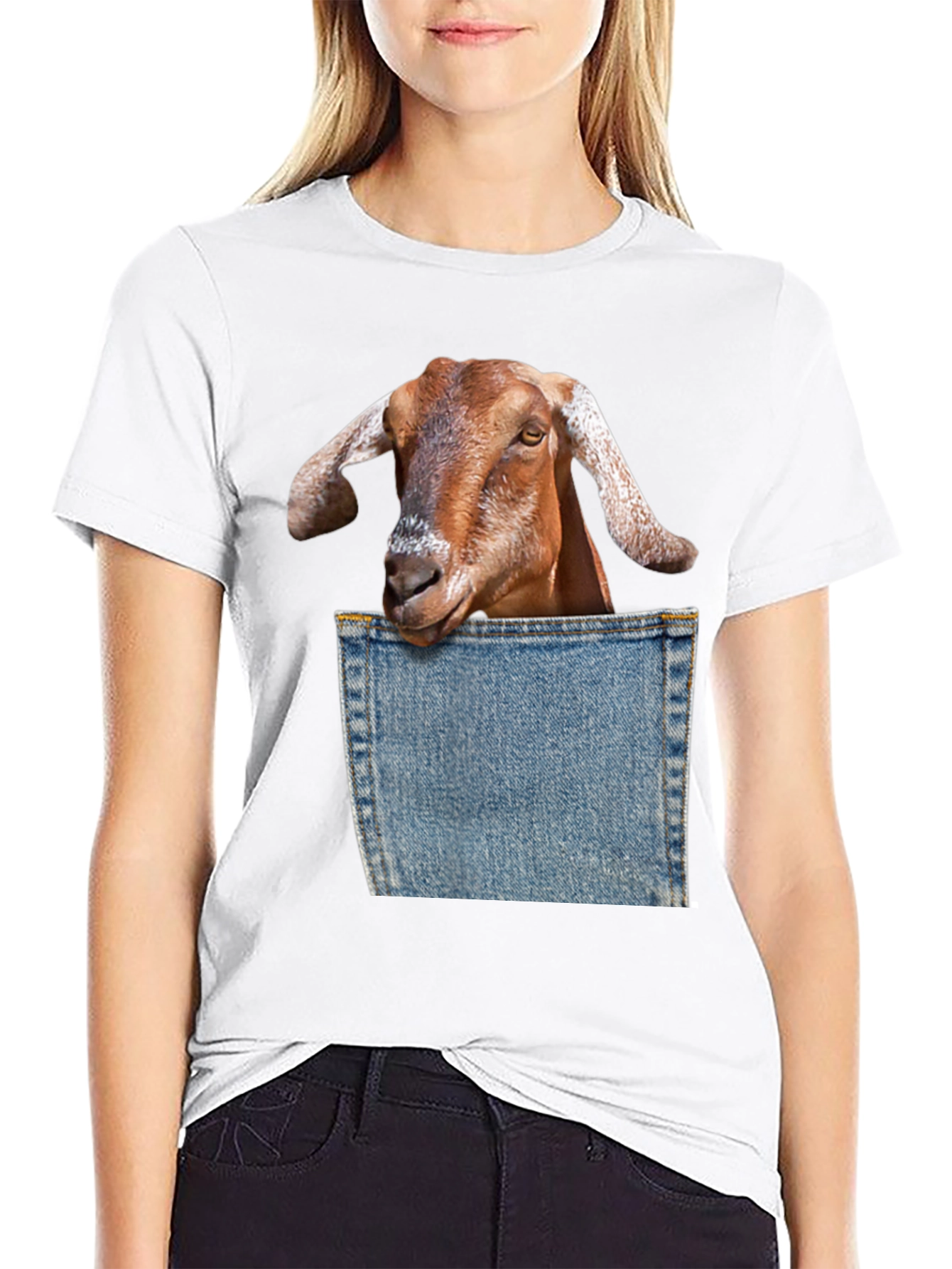 Goat Pocket Graphic T-Shirt
