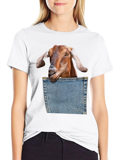 Goat Pocket Graphic T-Shirt