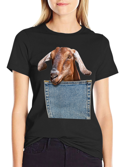 Goat Pocket Graphic T-Shirt