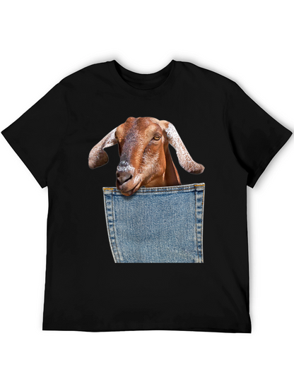 Goat Pocket Graphic T-Shirt