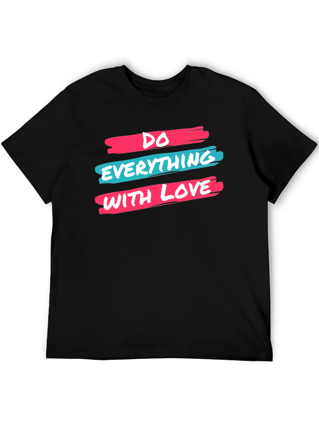 Inspirational Do Everything With Love Black Graphic Tee