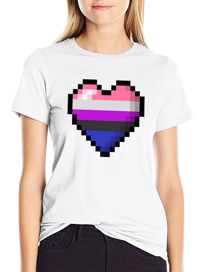 Omnisexual Pixel Heart Graphic Tee - Pride Shirt