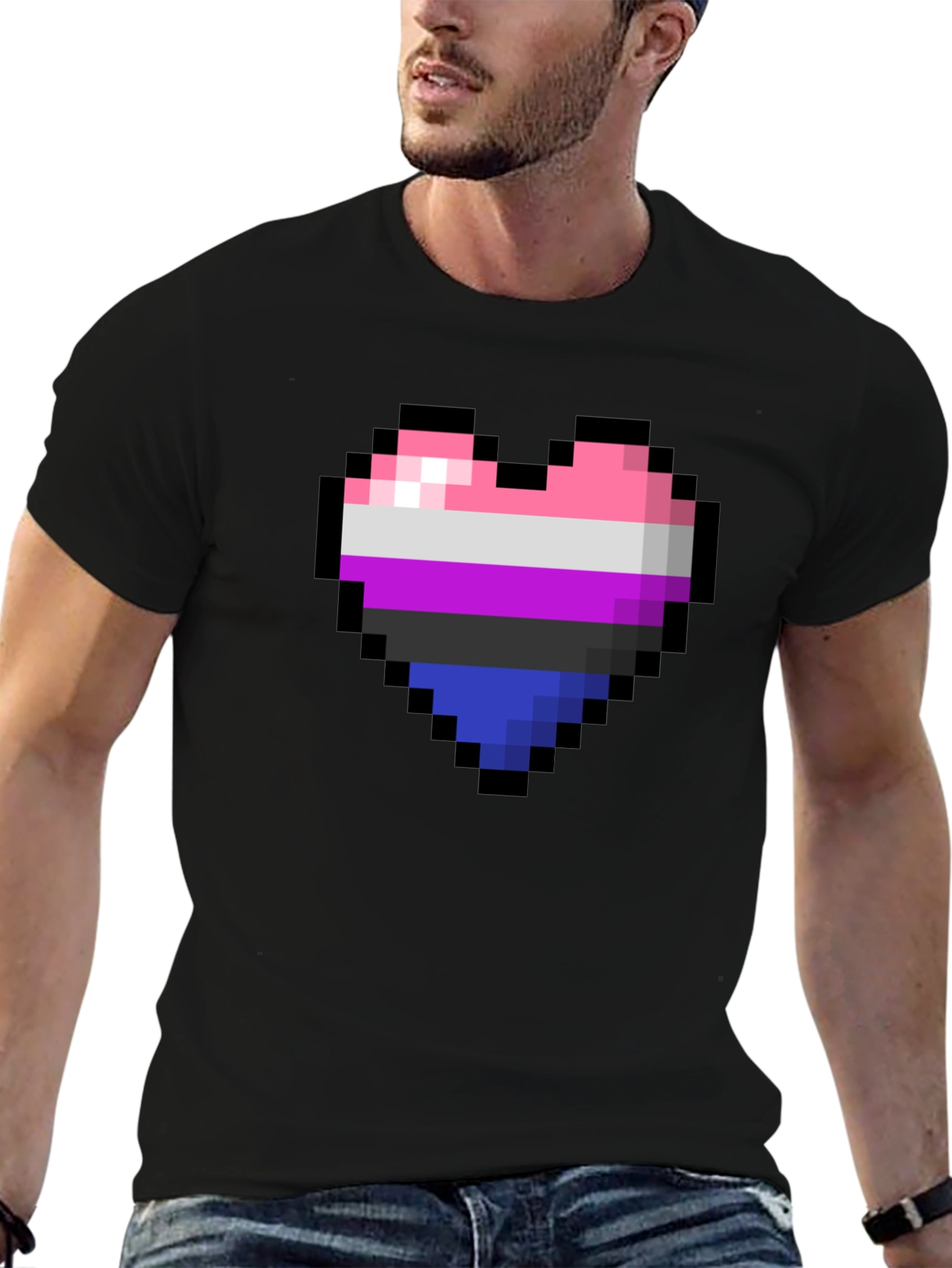 Omnisexual Pixel Heart Graphic Tee - Pride Shirt