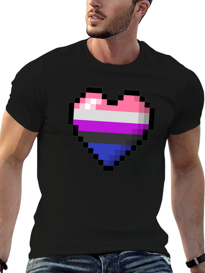 Omnisexual Pixel Heart Graphic Tee - Pride Shirt