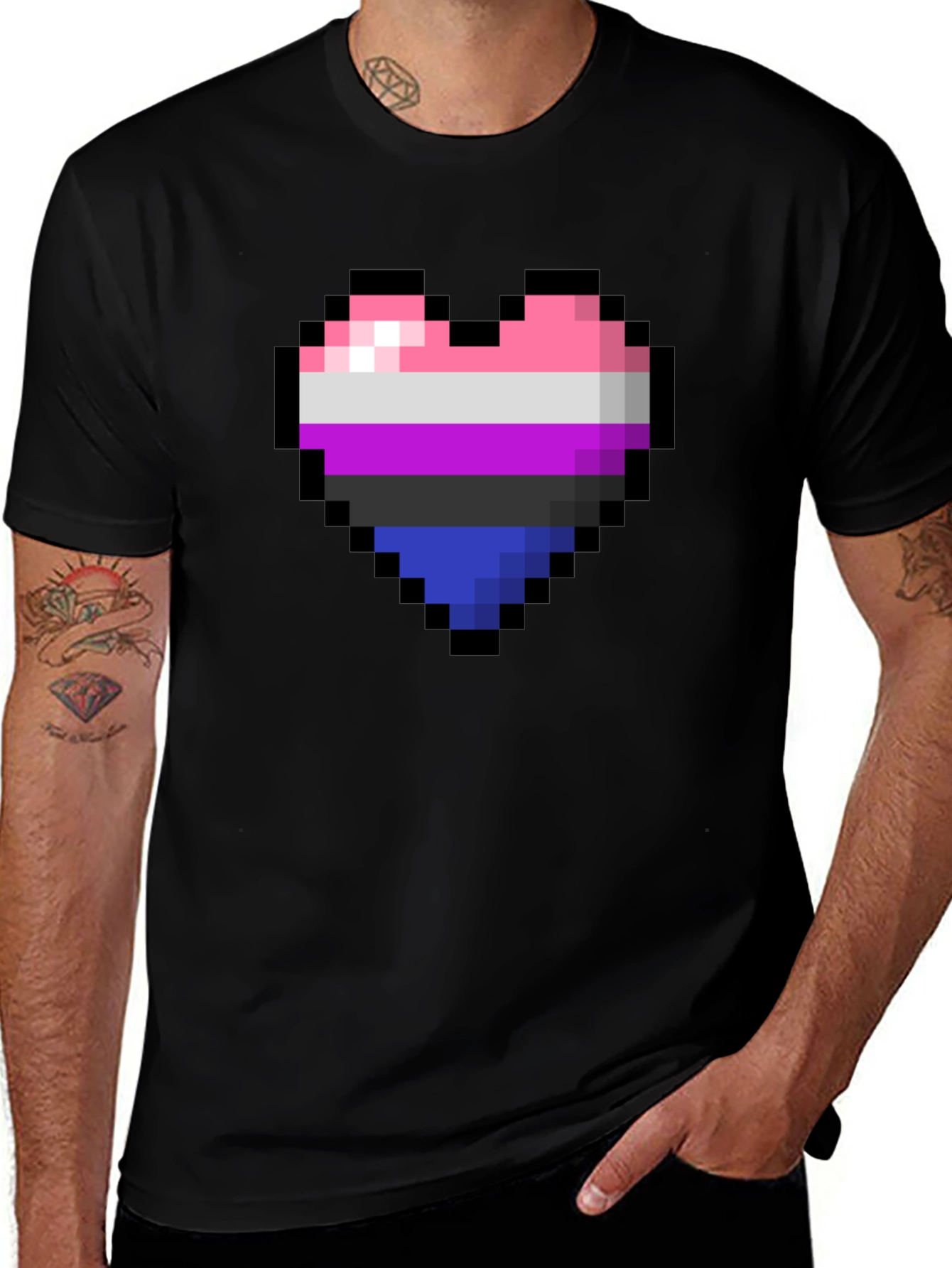 Omnisexual Pixel Heart Graphic Tee - Pride Shirt