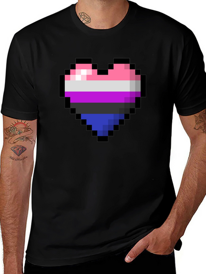 Omnisexual Pixel Heart Graphic Tee - Pride Shirt