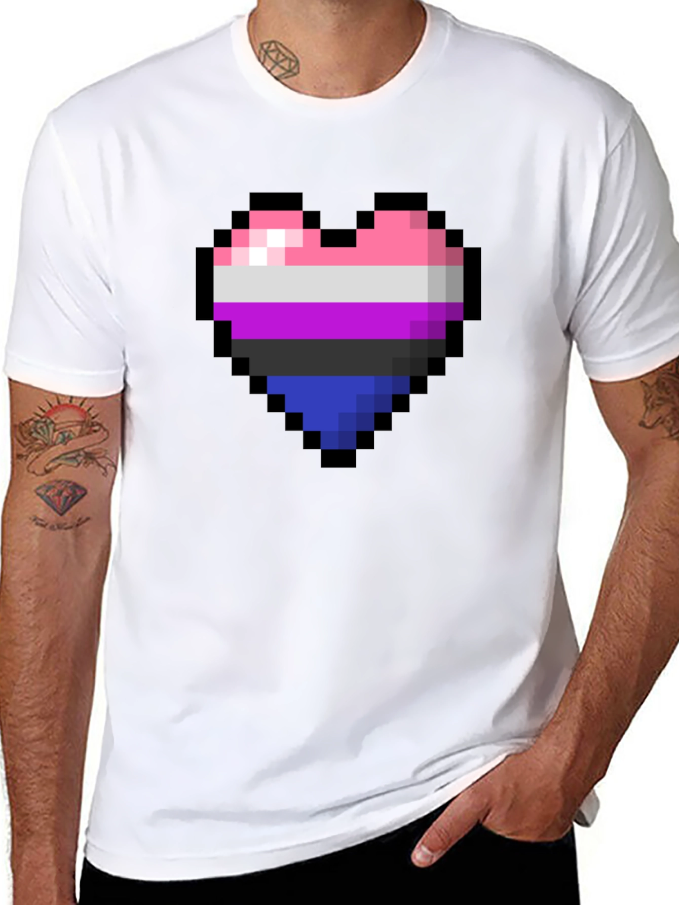 Omnisexual Pixel Heart Graphic Tee - Pride Shirt