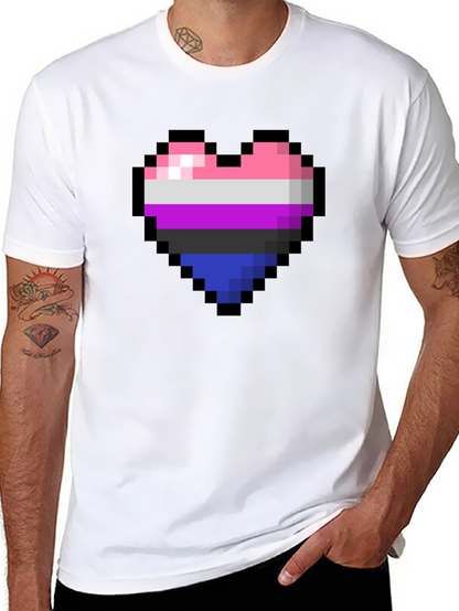 Omnisexual Pixel Heart Graphic Tee - Pride Shirt