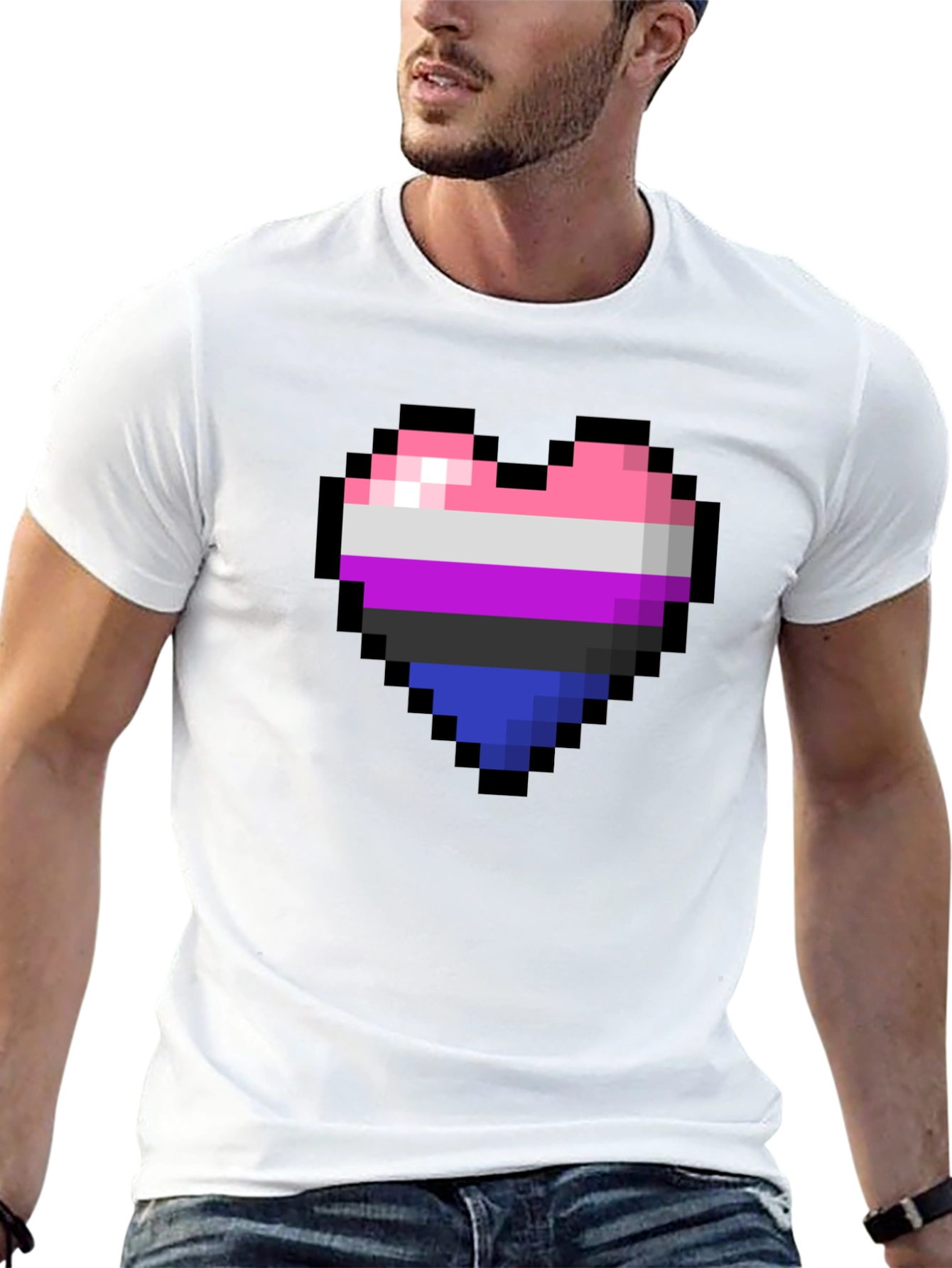 Omnisexual Pixel Heart Graphic Tee - Pride Shirt