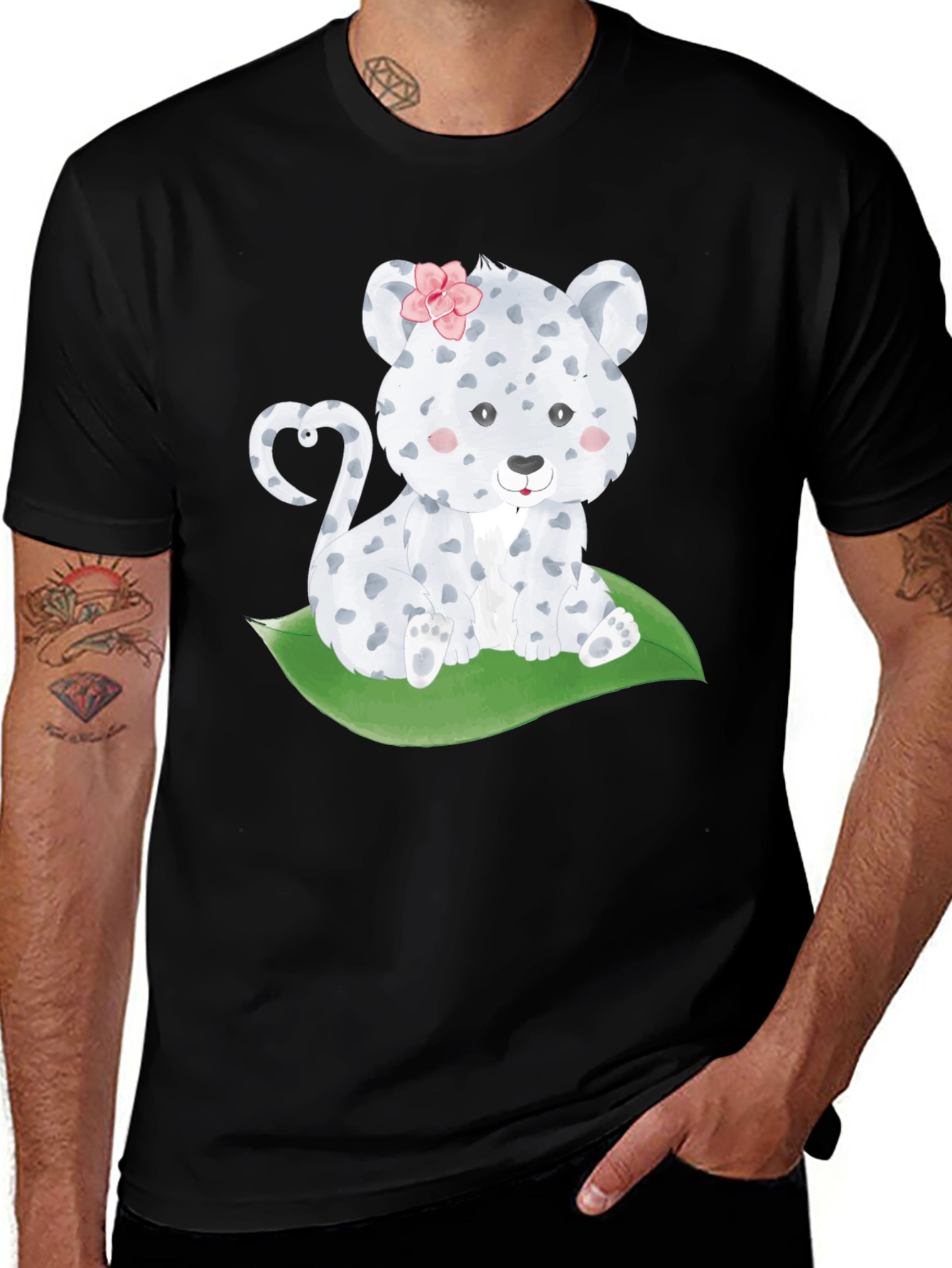 Cute Leopard Cub T-Shirt - Black