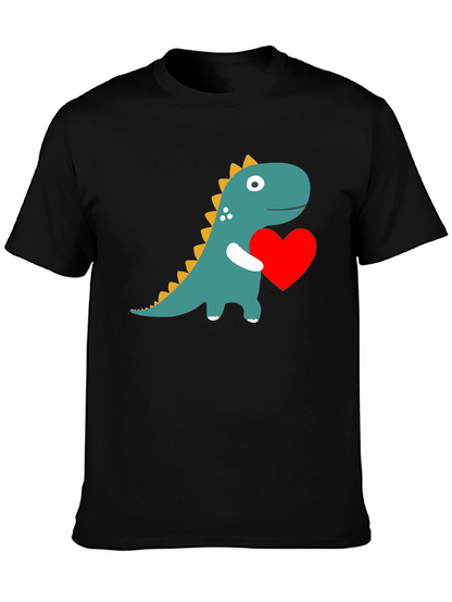 Dino Love T-Shirt - Adorable Dinosaur Holding Heart