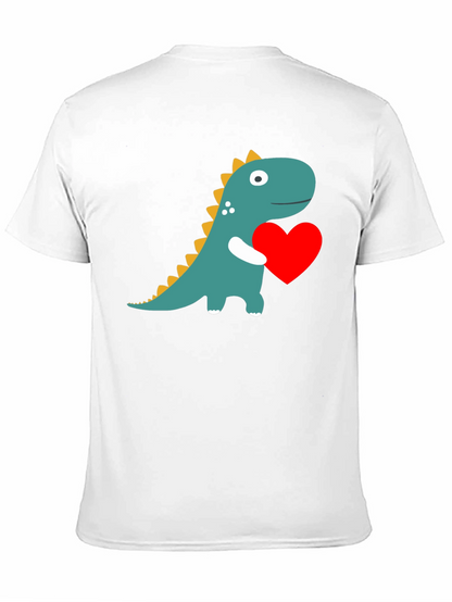 Dino Love T-Shirt - Adorable Dinosaur Holding Heart