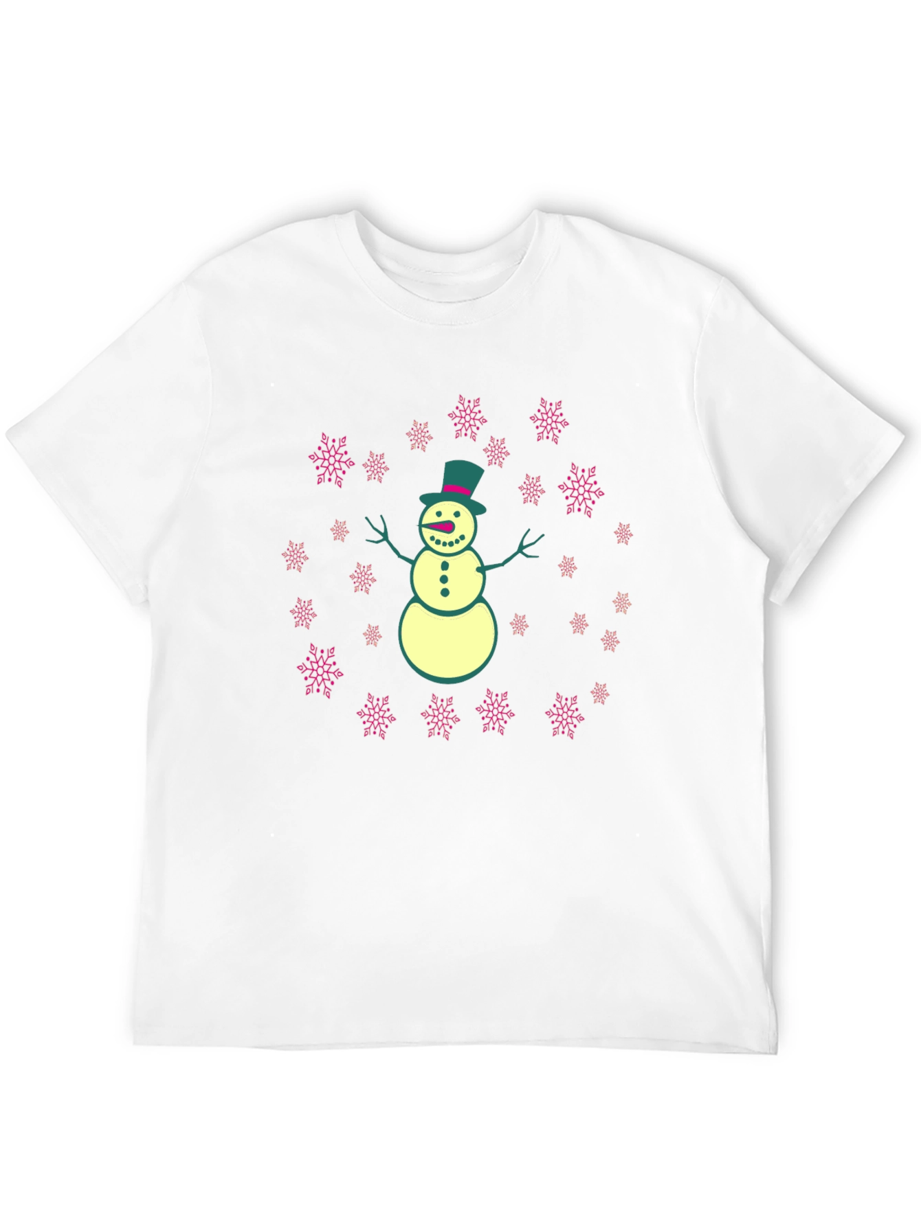 Snowman T-Shirt with Snowflake Design