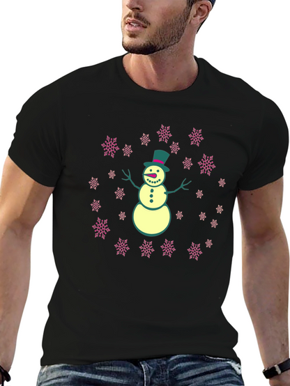 Snowman T-Shirt with Snowflake Design