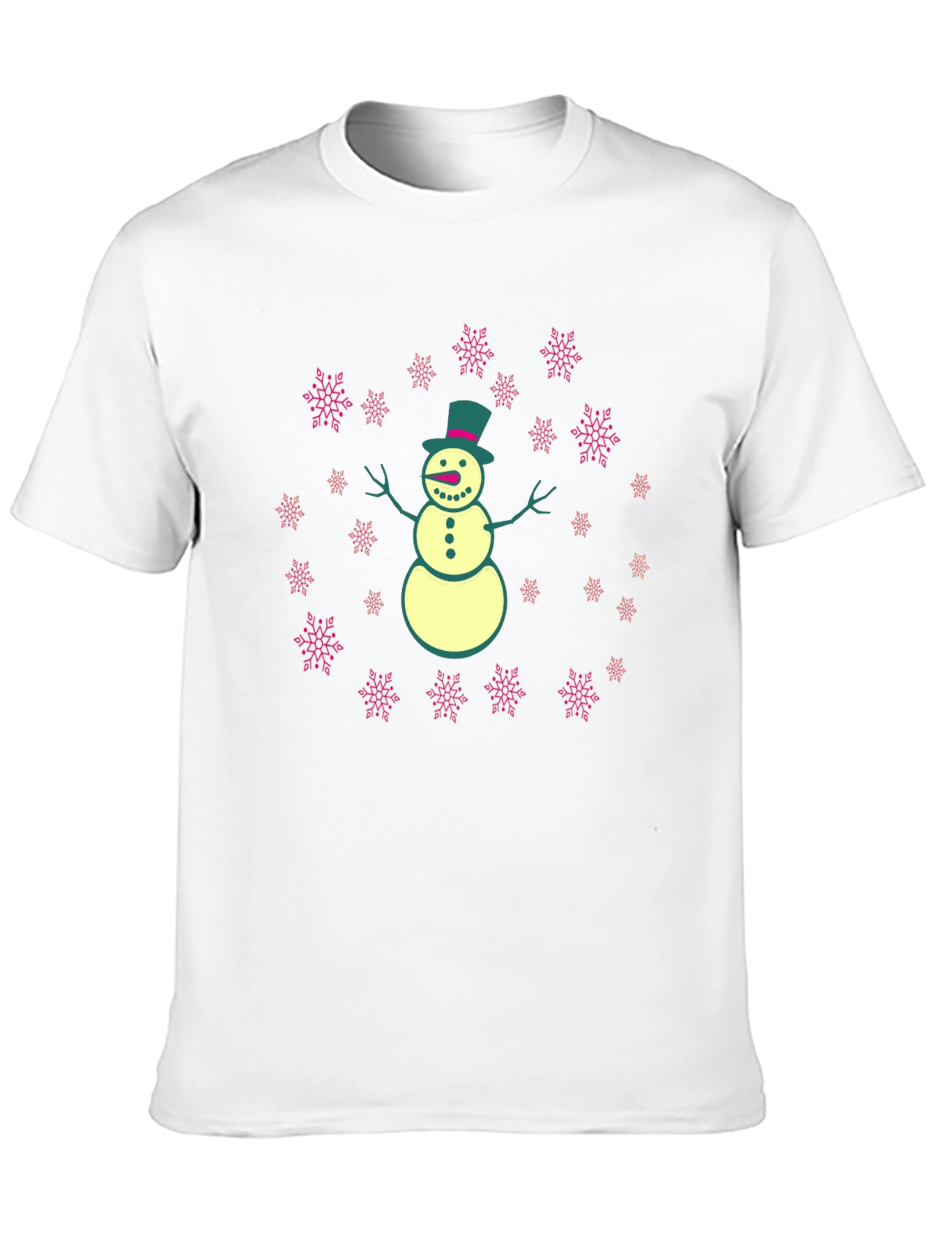 Snowman T-Shirt with Snowflake Design