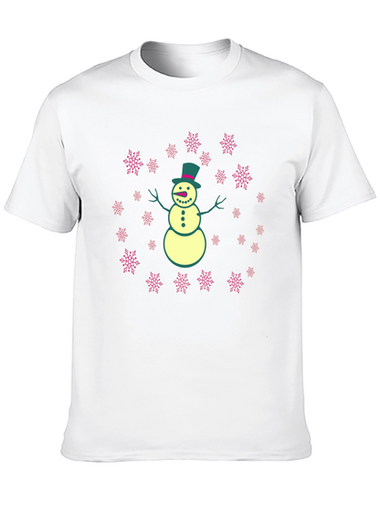 Snowman T-Shirt with Snowflake Design