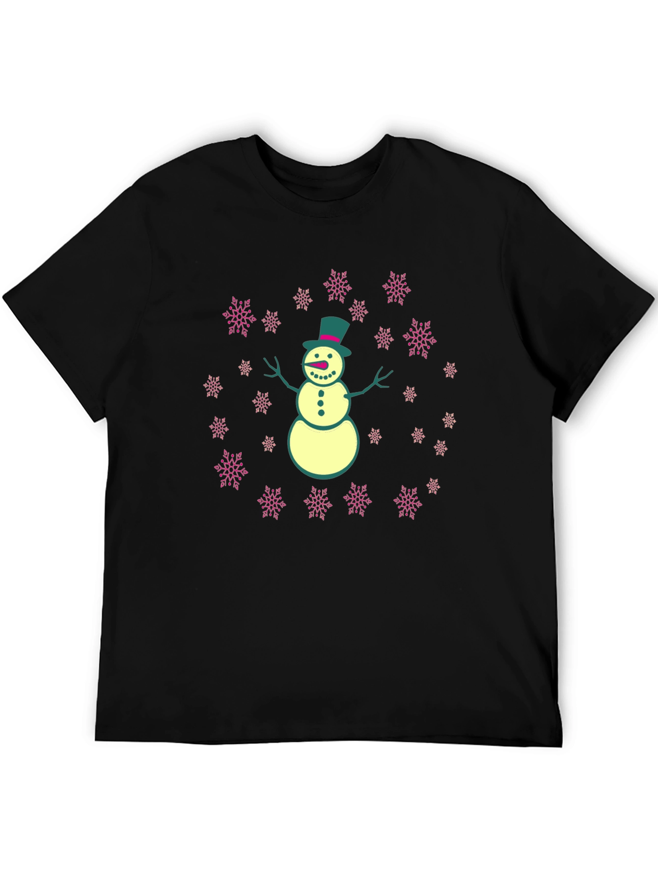 Snowman T-Shirt with Snowflake Design