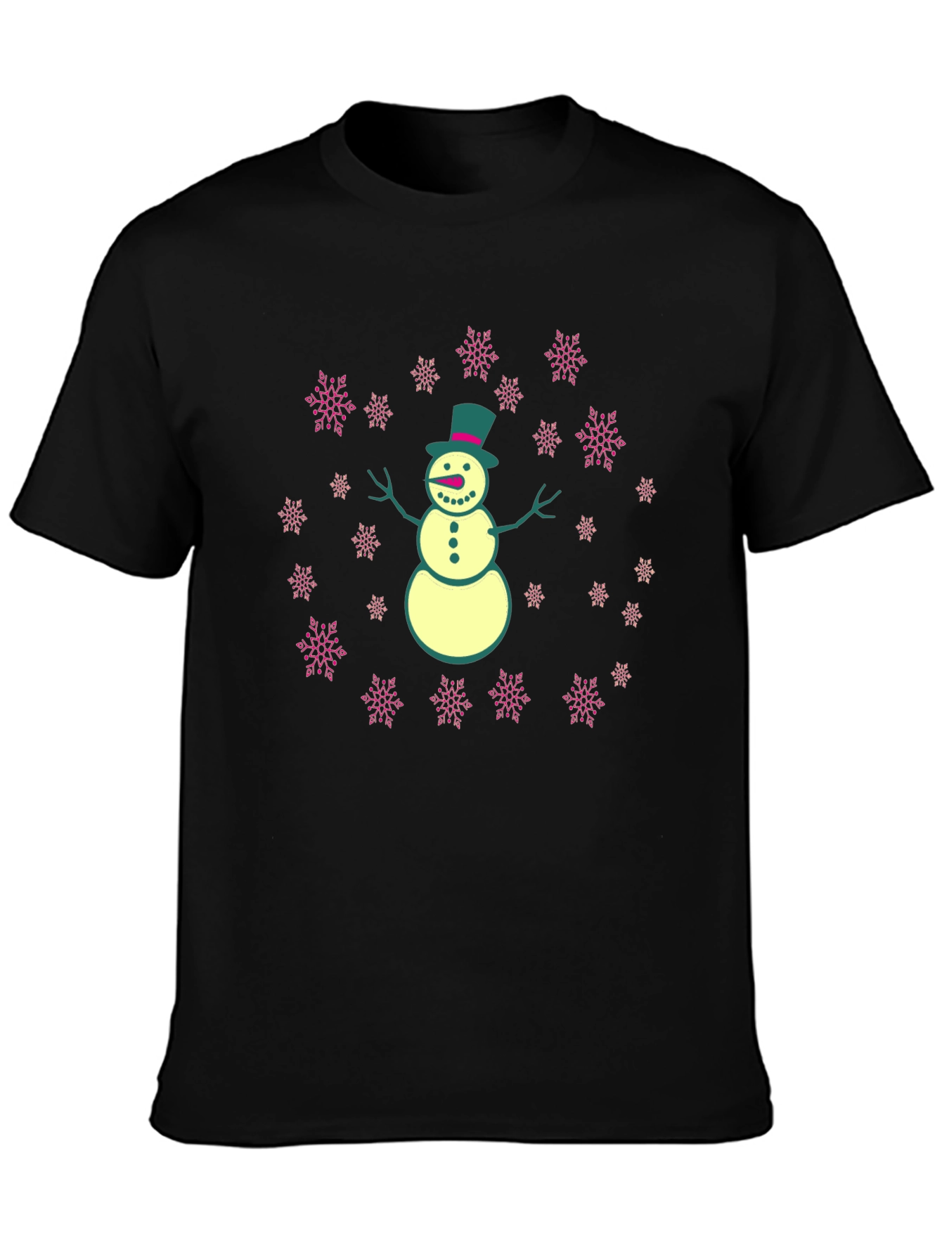 Snowman T-Shirt with Snowflake Design