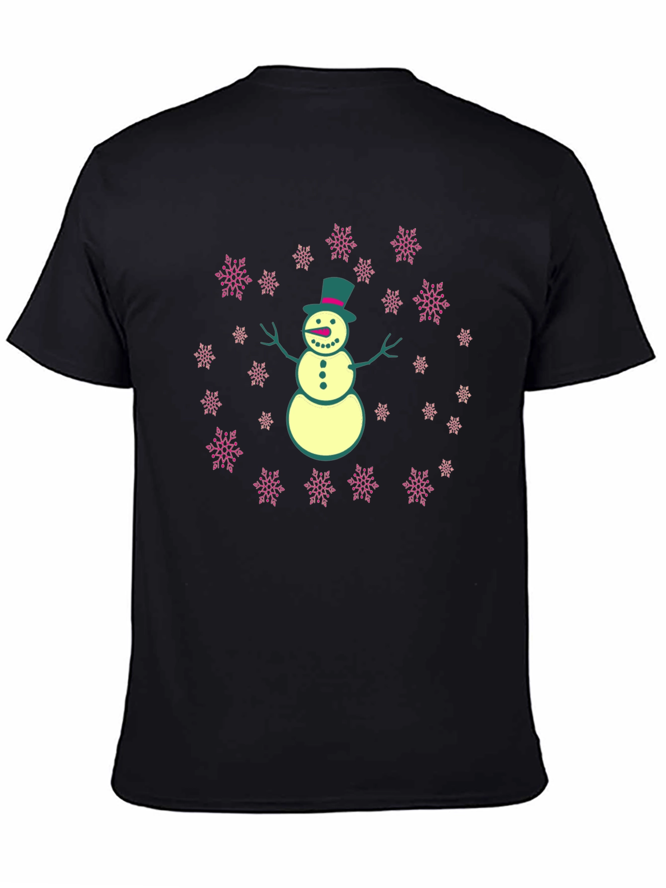 Snowman T-Shirt with Snowflake Design