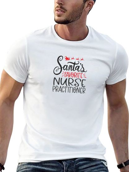 Santas Favorite Nurse Practitioner Black T-Shirt