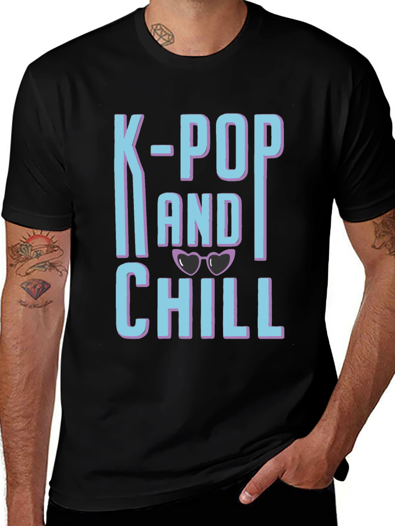 K-Pop and Chill Graphic Tee - Black