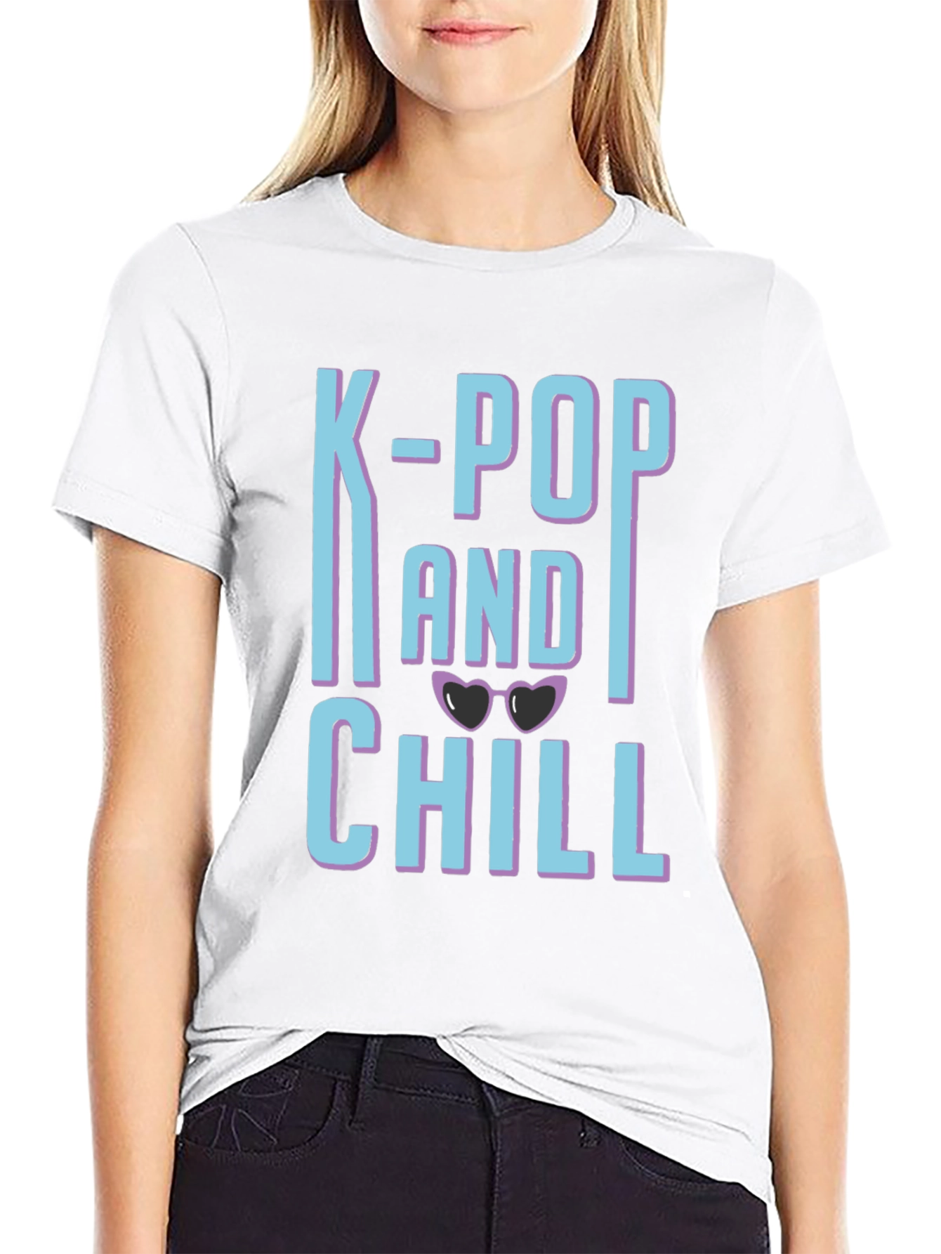 K-Pop and Chill Graphic Tee - Black