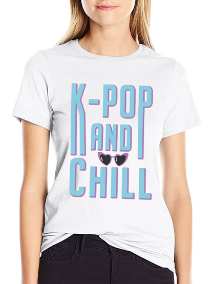 K-Pop and Chill Graphic Tee - Black