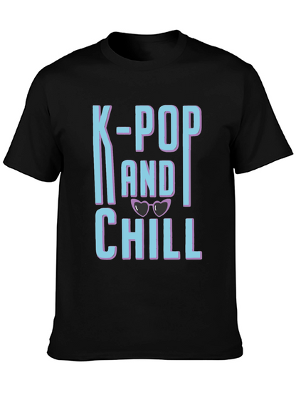 K-Pop and Chill Graphic Tee - Black