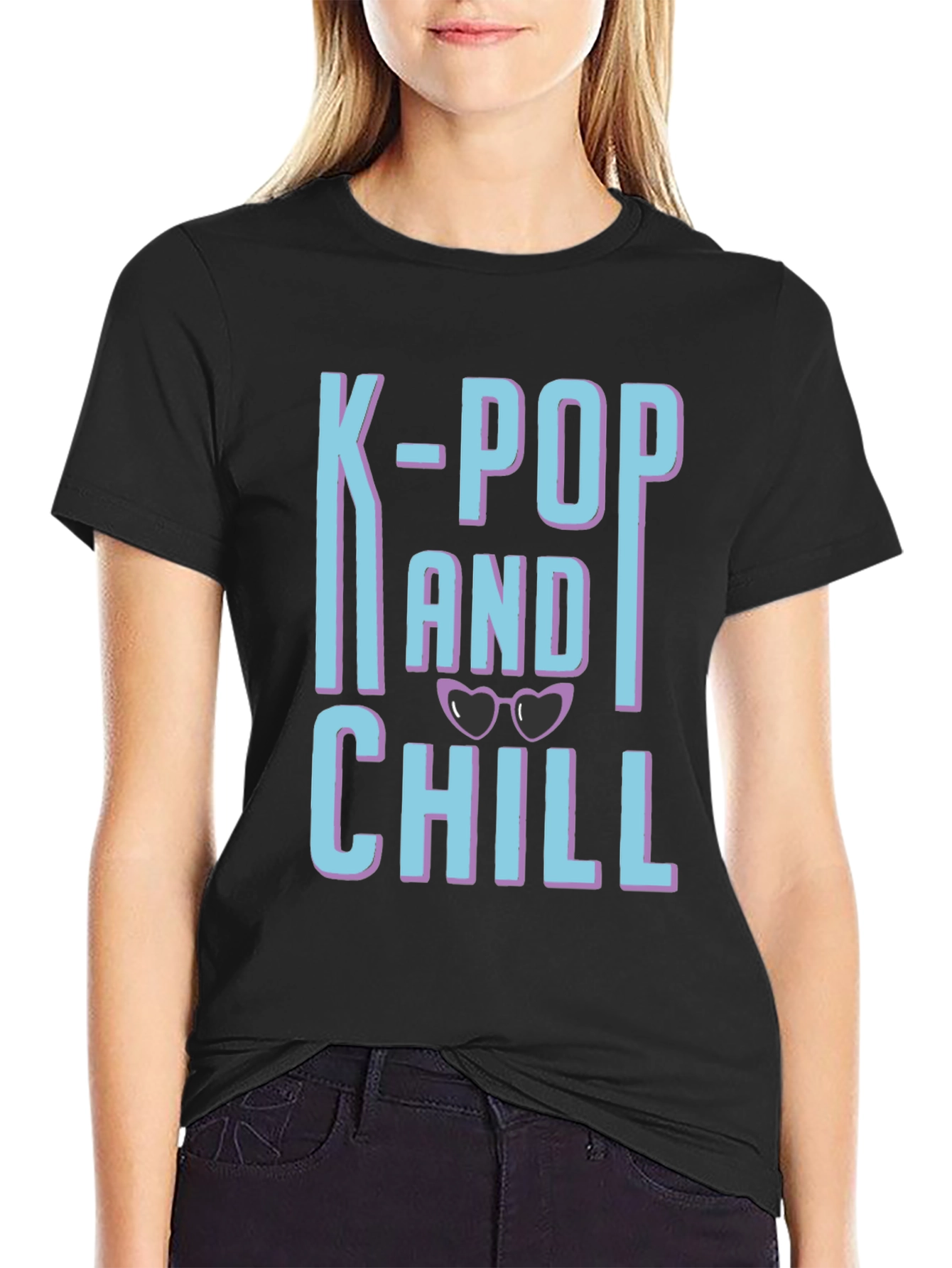 K-Pop and Chill Graphic Tee - Black