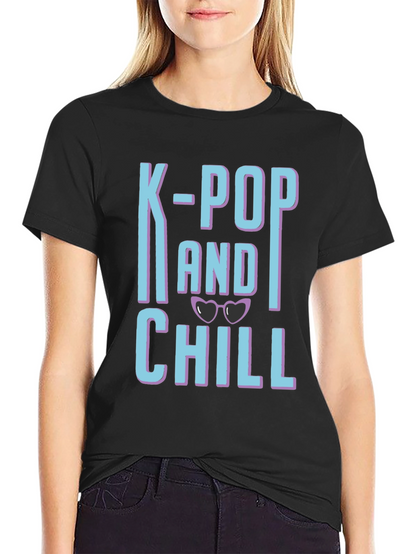K-Pop and Chill Graphic Tee - Black