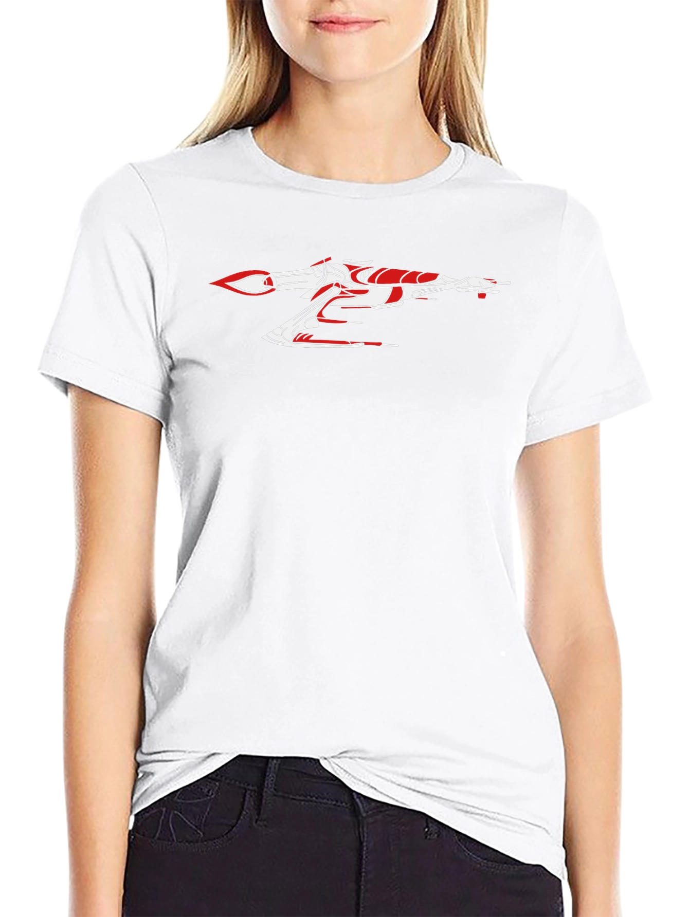 Sci-Fi Spaceship Graphic Tee - Sleek Black Cotton Shirt