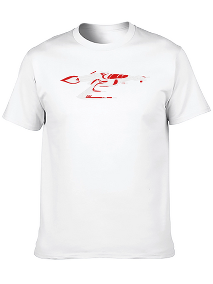 Sci-Fi Spaceship Graphic Tee - Sleek Black Cotton Shirt