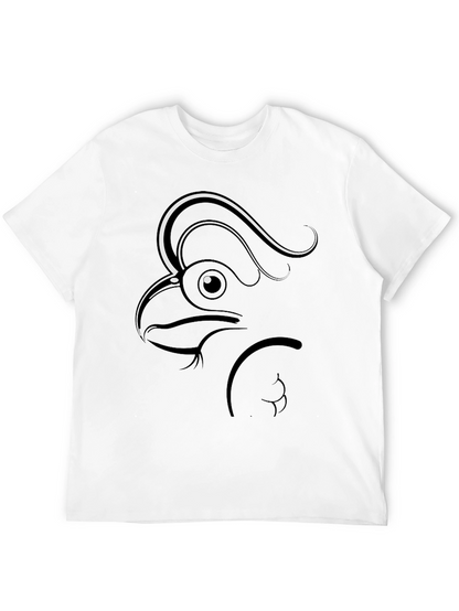 Stylized Rooster Graphic Tee - Mens Black T-Shirt