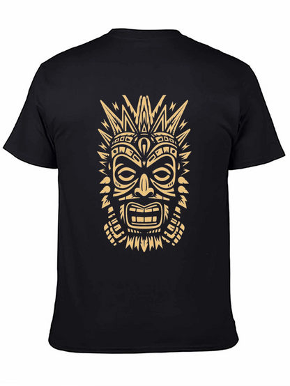 Tribal Mask Graphic Tee - Mens Black T-Shirt