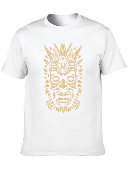 Tribal Mask Graphic Tee - Mens Black T-Shirt