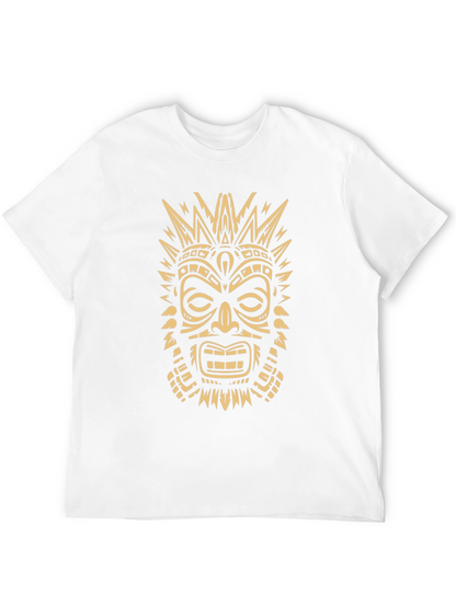 Tribal Mask Graphic Tee - Mens Black T-Shirt