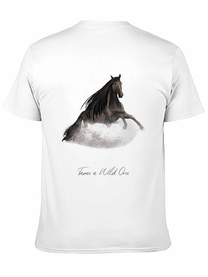 Tame a Wild One Black Horse Graphic Tee