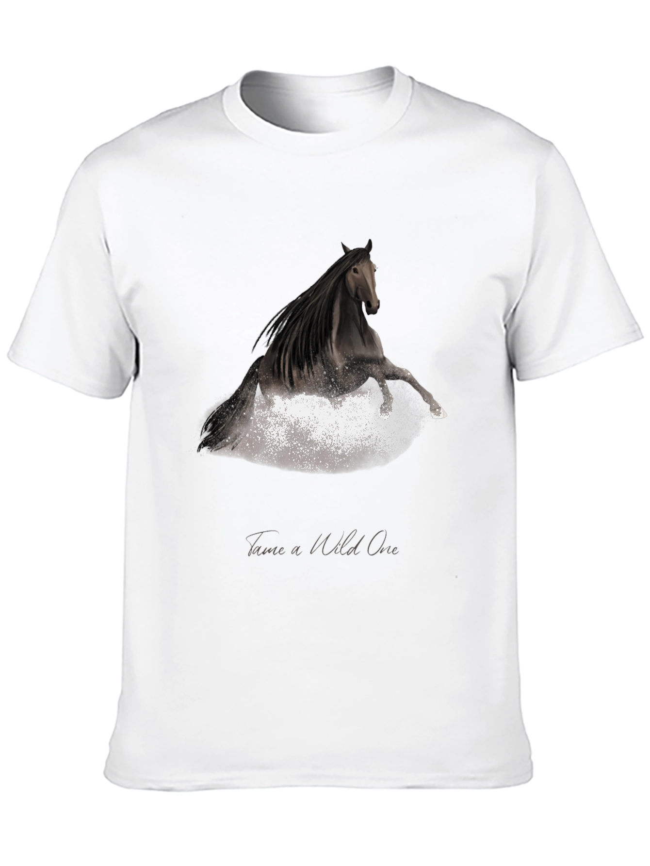 Tame a Wild One Black Horse Graphic Tee