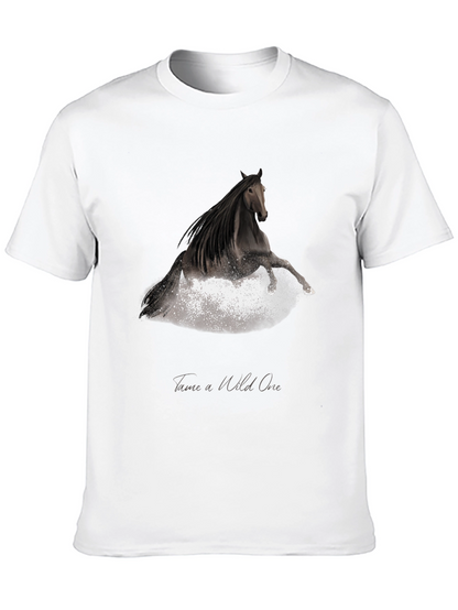 Tame a Wild One Black Horse Graphic Tee