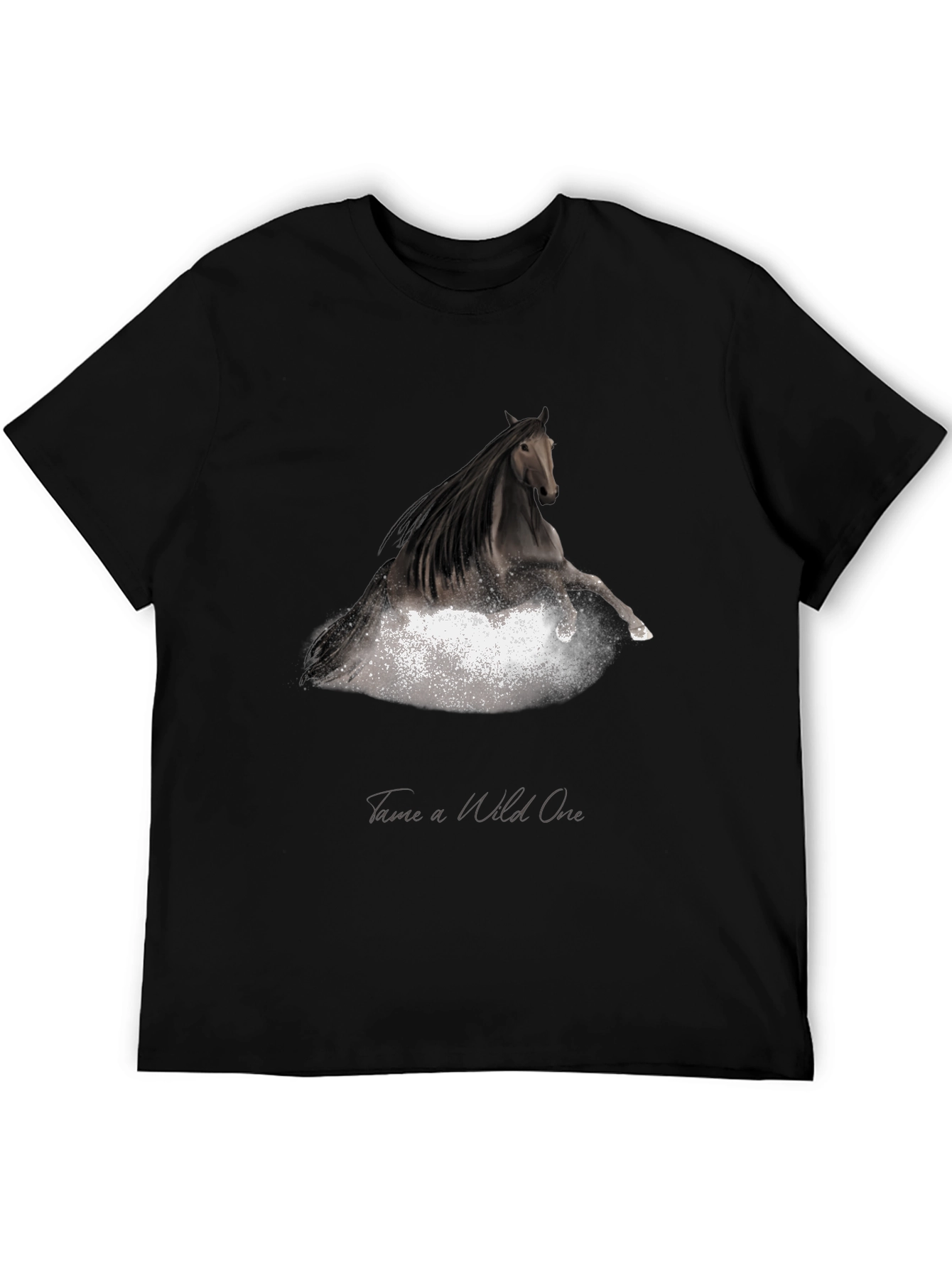 Tame a Wild One Black Horse Graphic Tee