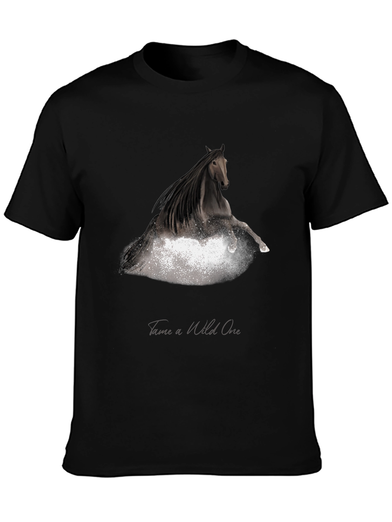 Tame a Wild One Black Horse Graphic Tee