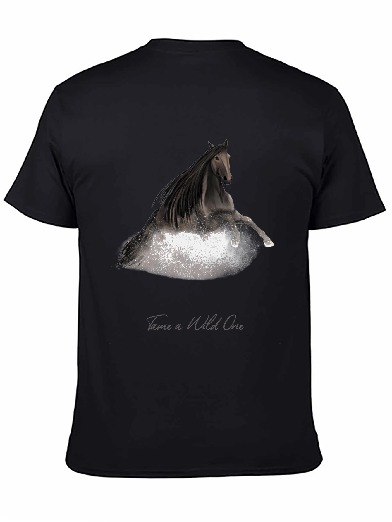 Tame a Wild One Black Horse Graphic Tee
