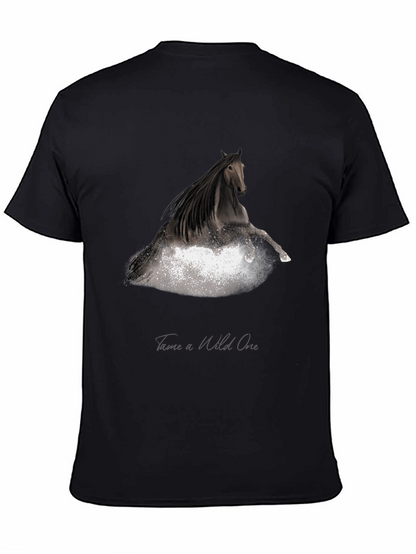 Tame a Wild One Black Horse Graphic Tee