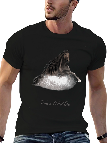 Tame a Wild One Black Horse Graphic Tee